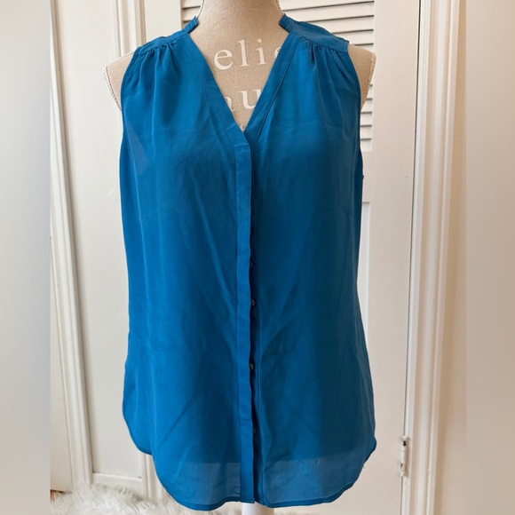 Banana Republic Vibrant Blue Sleeveless Blouse - Picture 5 of 9